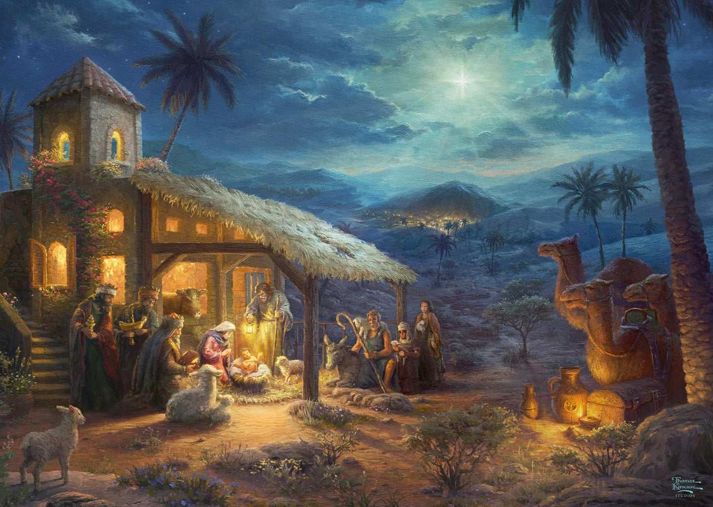 Schmidt Thomas Kinkade Spirit The Nativity 1000 Piece Puzzle image 1