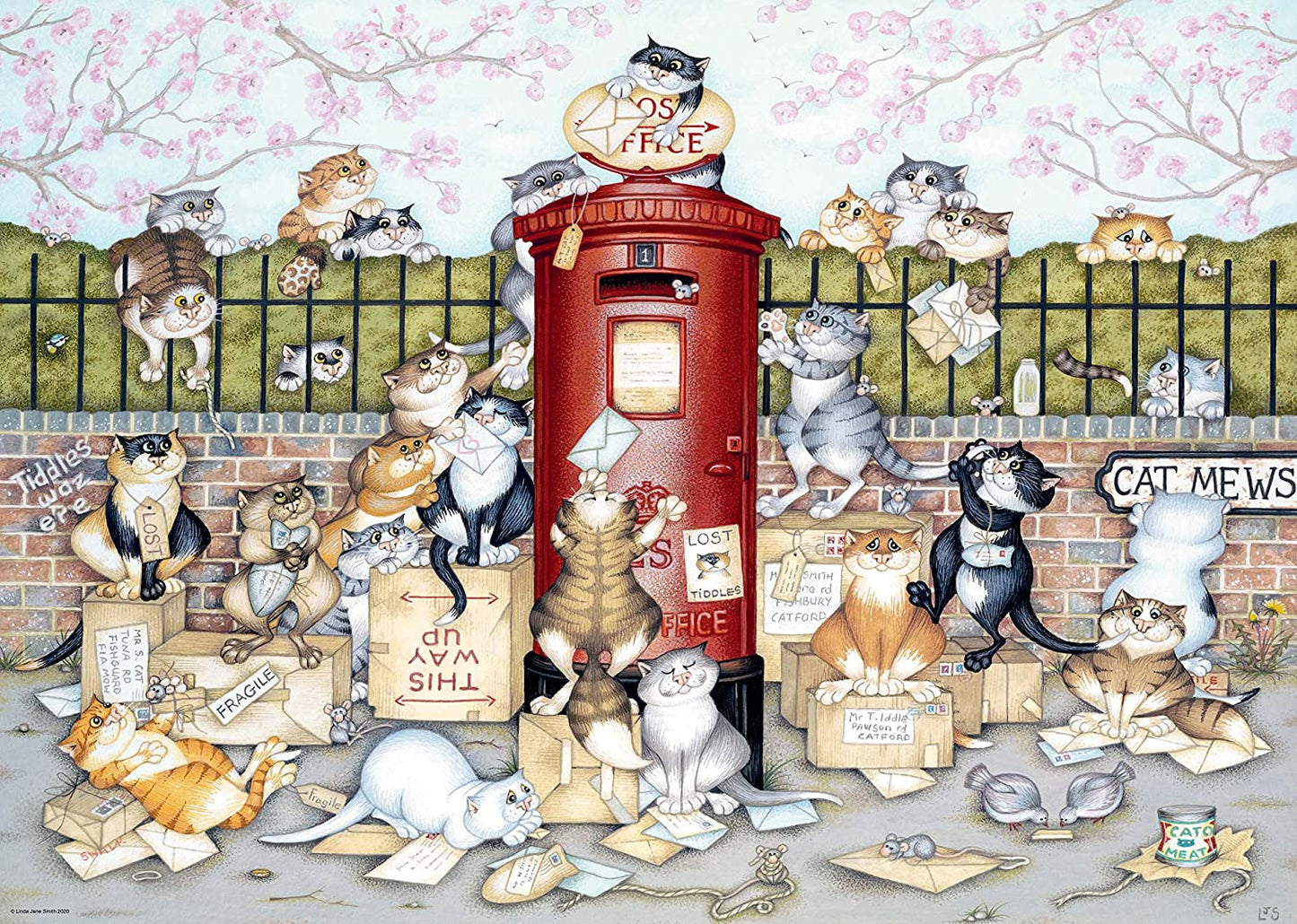 Ravensburger Vintage No. 9 Crazy Cats...Lost in the Post 1000 Piece Puzzle image 1