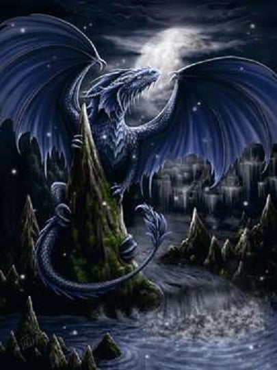 Ravensburger The Dark Blue Dragon 1500 Piece Puzzle image 1