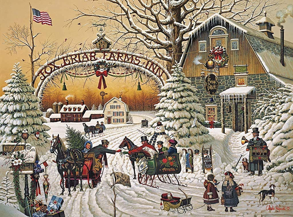 Buffalo Charles Wysocki A Christmas Greeting 1000 Piece Puzzle image 1