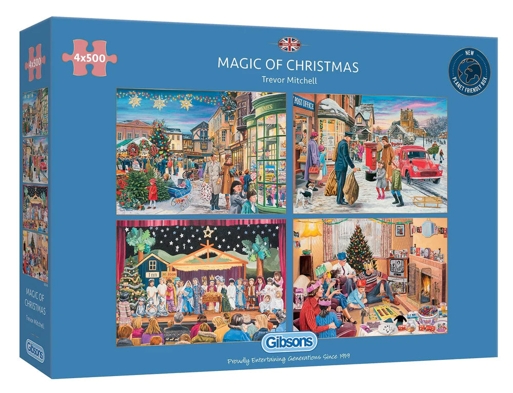Gibsons Magic of Christmas 4 x 500 Piece Puzzle image 0
