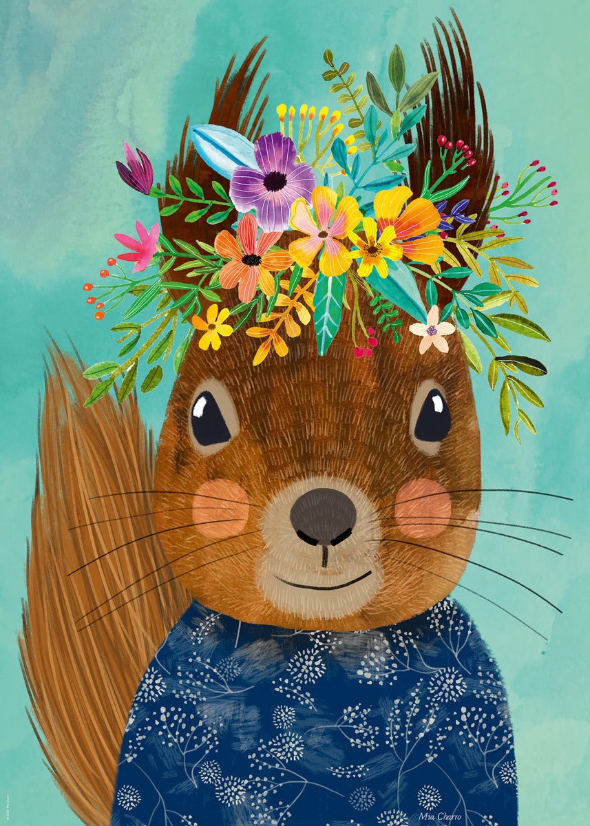 Heye Floral Friends Sweet Squirrel 1000 Piece Puzzle image 1