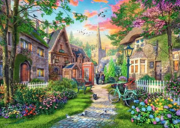 Ravensburger Down the Lane No.4 : Church Lane 1000 Piece Puzzle image 1