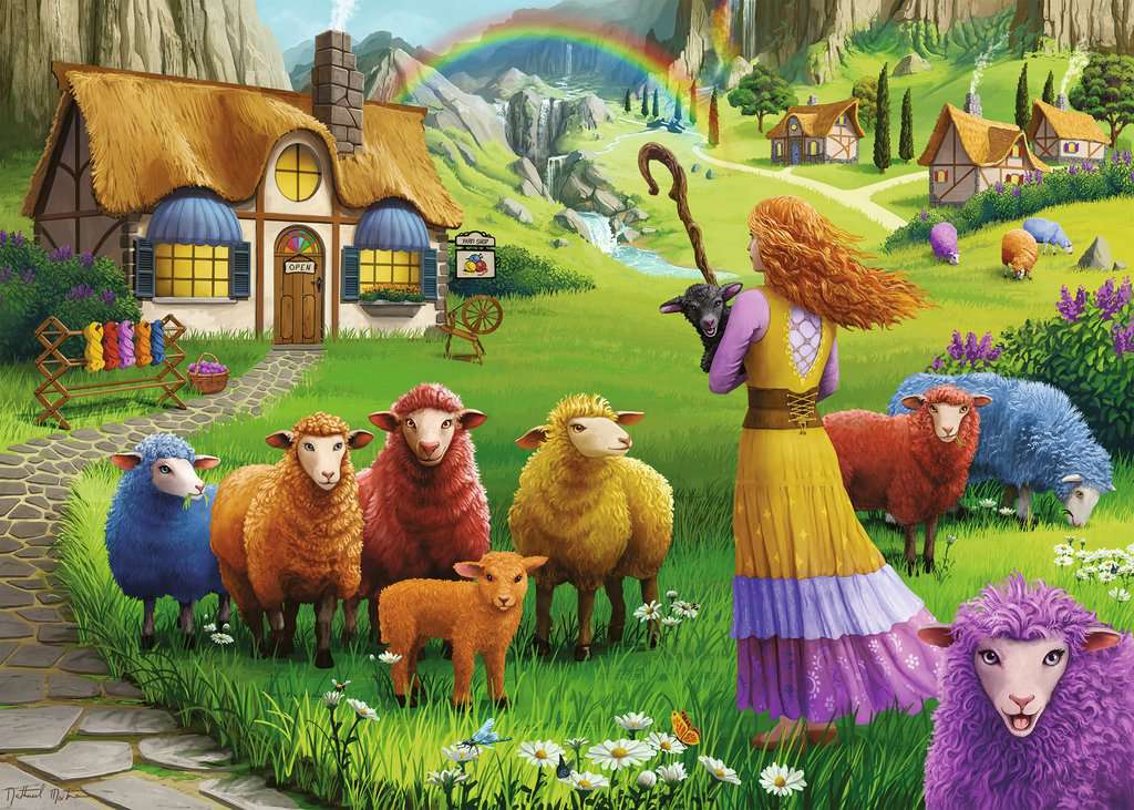 Ravensburger The Happy Sheep Yarn Shop 1000 Piece Puzzle image 1