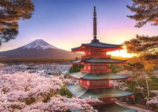 Ravensburger Mount Fuji Cherry Blossom View 1000 Piece Puzzle image 1