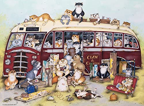 Ravensburger Crazy Cats ... on the Coach Trip 500 Piece Puzzle image 1
