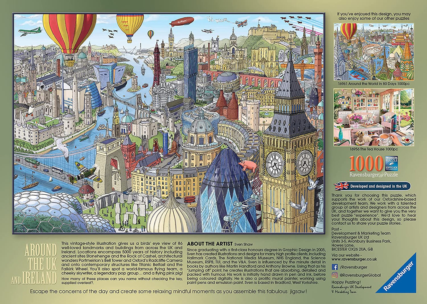 Ravensburger Around the UK and Ireland 1000 Piece Puzzle image 2
