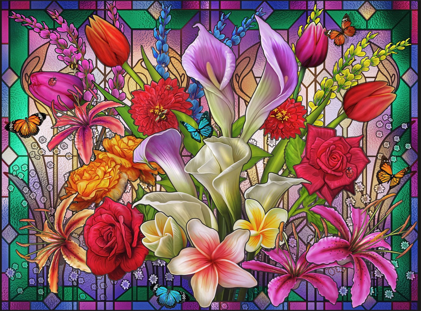 Buffalo Games Vivid Collection Window Lilies 1000 Piece Puzzle image 1