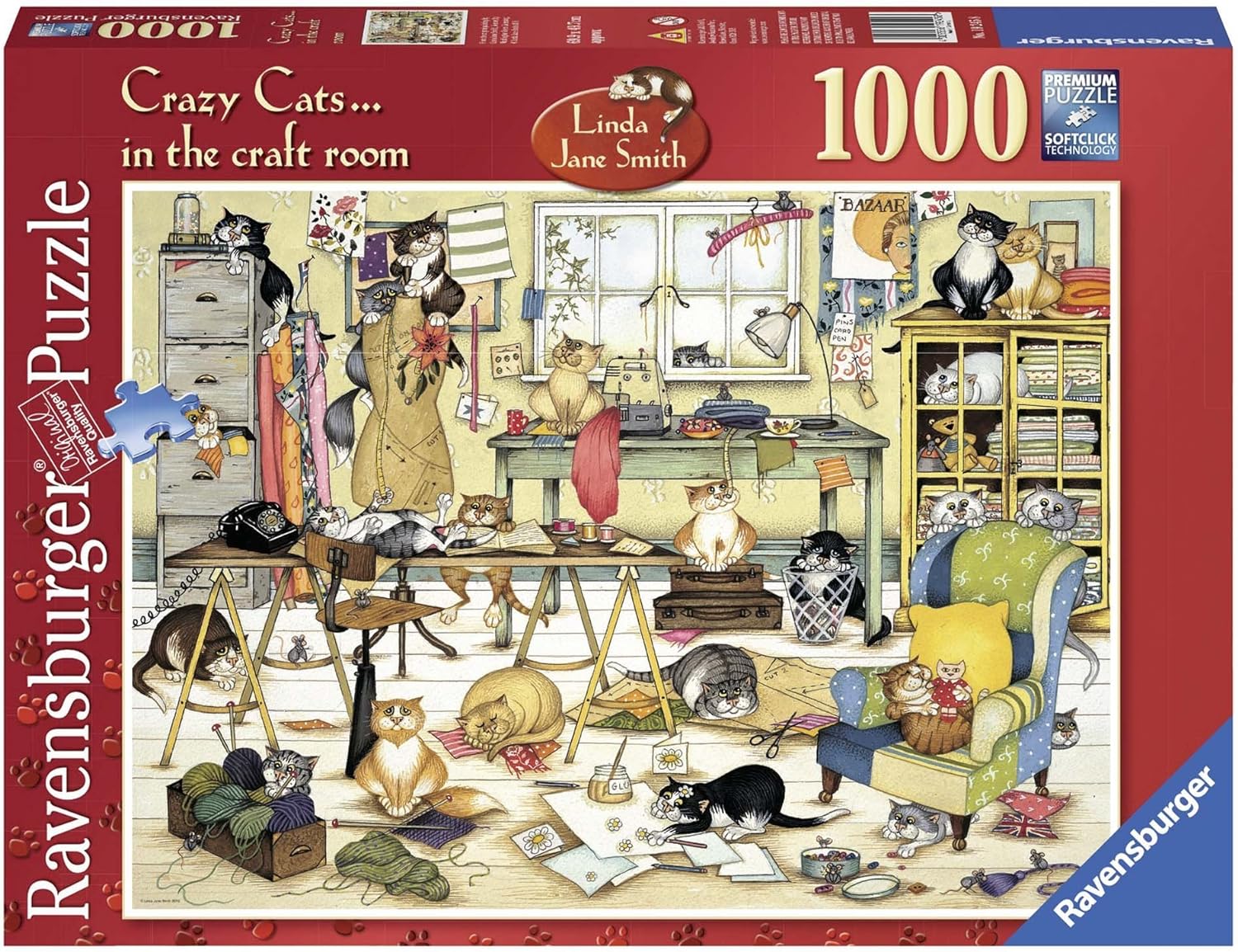 Ravensburger Linda Jane Smith Crazy Cats... In The Craft Room 1000 Piece Puzzle image 0