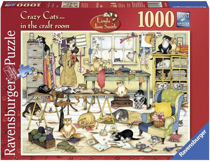 Ravensburger Linda Jane Smith Crazy Cats... In The Craft Room 1000 Piece Puzzle image 0