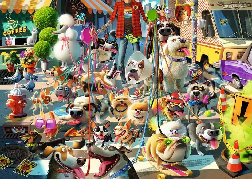 Ravensburger Dean MacAdam The Dog Walker 500 Large Piece Format Puzzle image 1