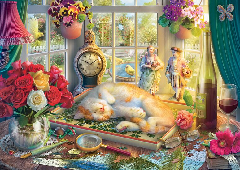 Schmidt Puzzle Time With The Cat 1000 Piece Puzzle image 1
