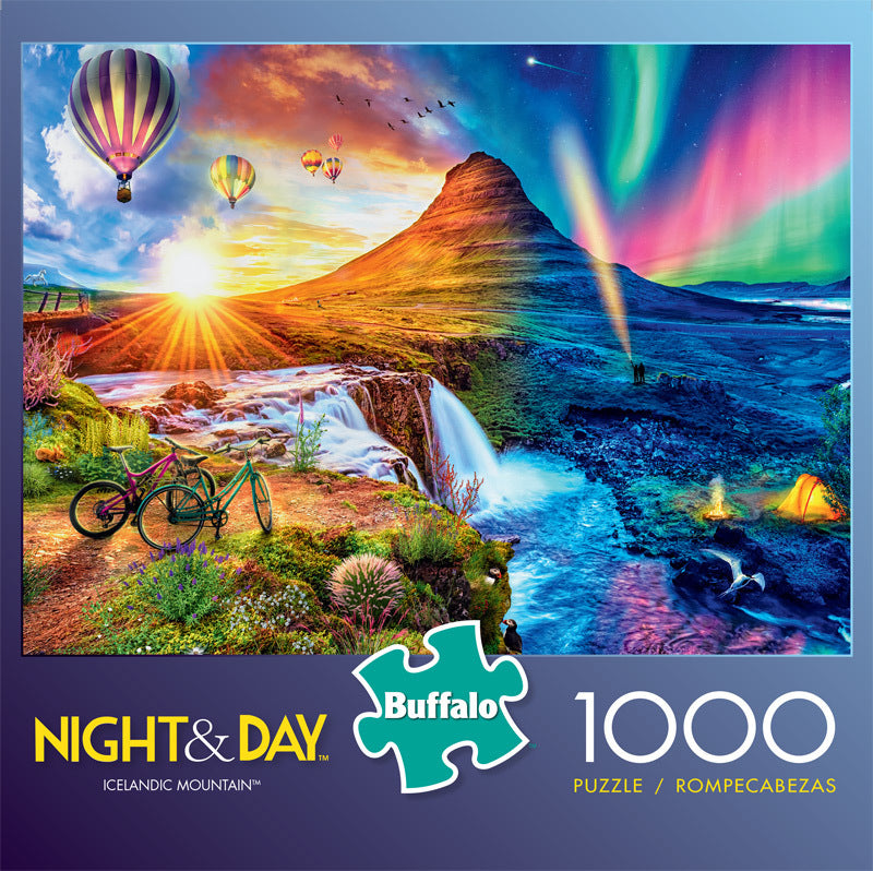 Buffalo Games Night & Day Icelandic Mountain 1000 Piece Puzzle image 0