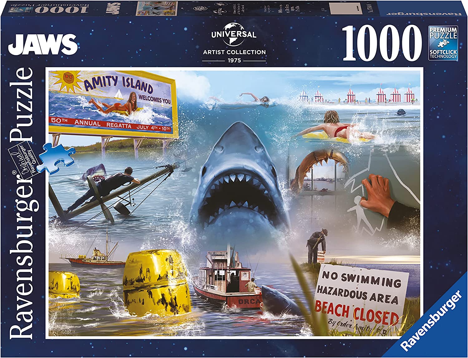 Ravensburger Universal Artist Collection Jaws 1000 Piece Puzzle image 0