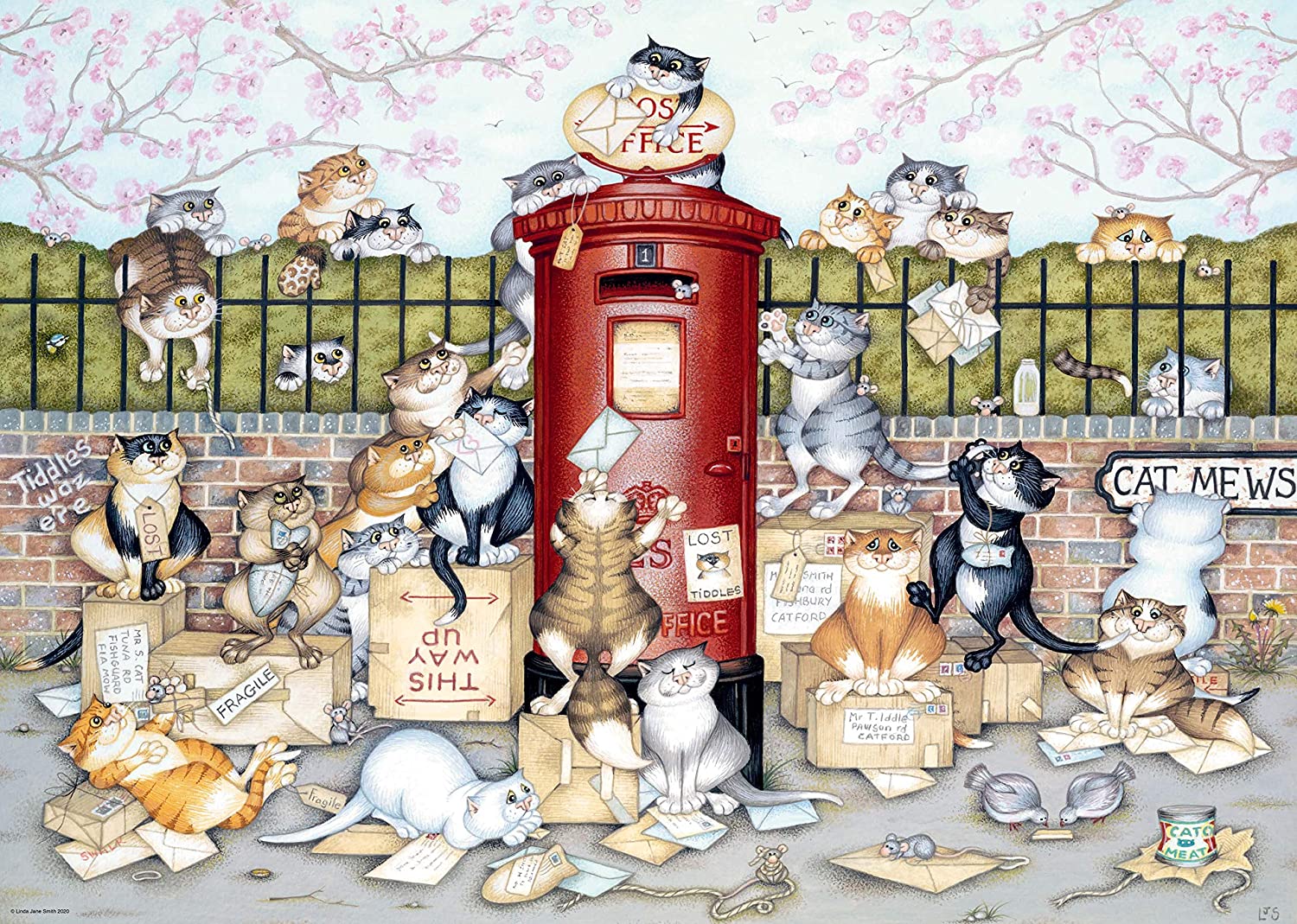 Ravensburger Vintage No. 9 Crazy Cats...Lost in the Post 1000 Piece Puzzle image 1