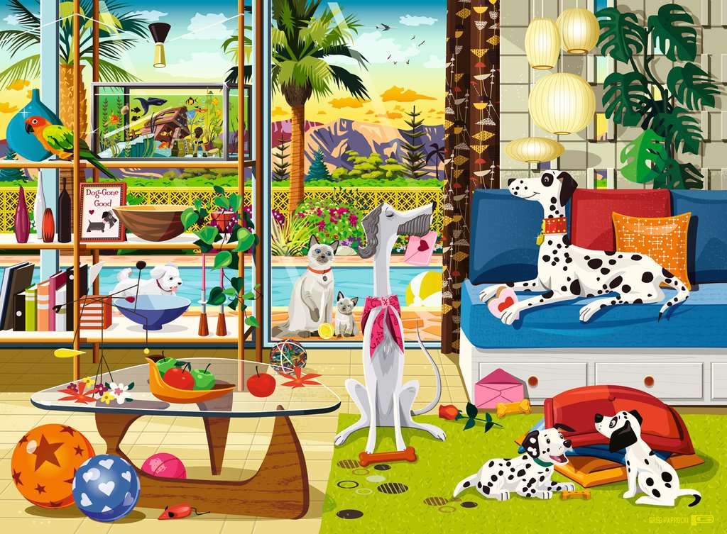 Ravensburger Greg Paprocki Pets of Palm Springs 500 Piece Puzzle image 1