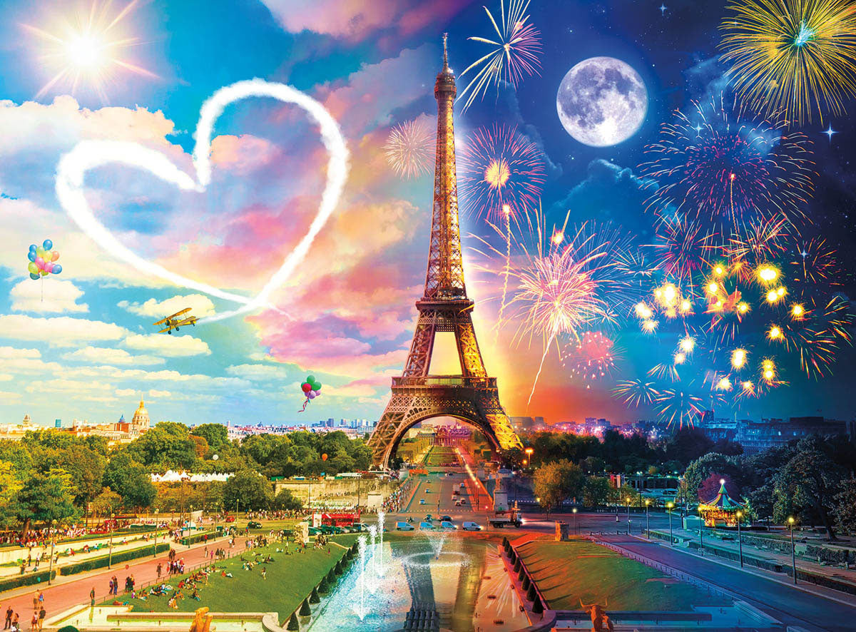 Buffalo Games Night & Day Paris Love 1000 Piece Puzzle image 1
