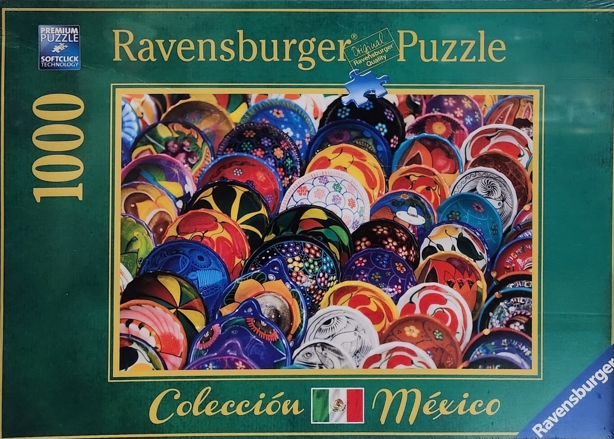 Ravensburger Coleccion Mexico Colorful Plates 1000 Piece Puzzle image 1