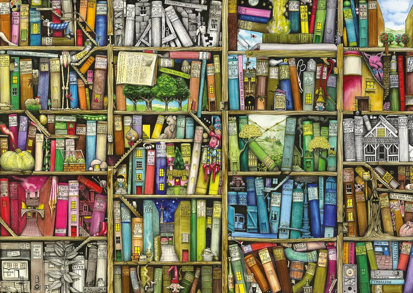 Ravensburger Colin Thompson Bizarre Bookshop 1000 Piece Puzzle image 1