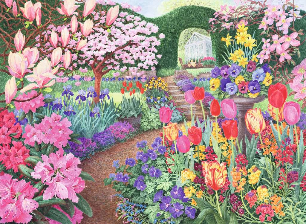 Ravensburger Happy Days No. 4 Glorious Gardens 4 x 500 Piece Puzzle image 1