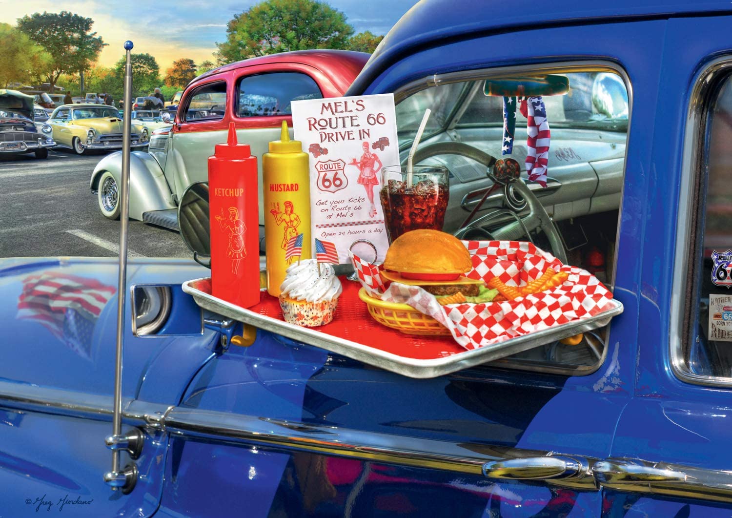 Ravensburger Drive Thru Route 66 500 Piece Large Format Puzzle image 1
