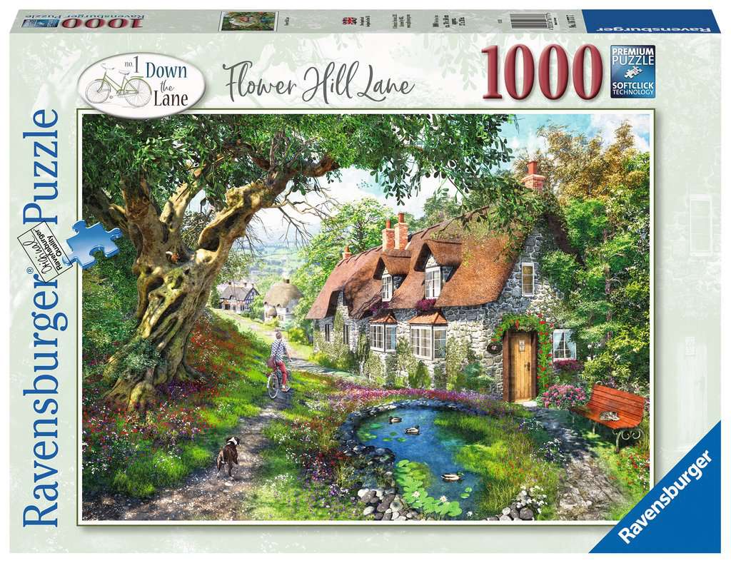 Ravensburger Down the Lane No.1 : Flower Hill Lane 1000 Piece Puzzle image 0