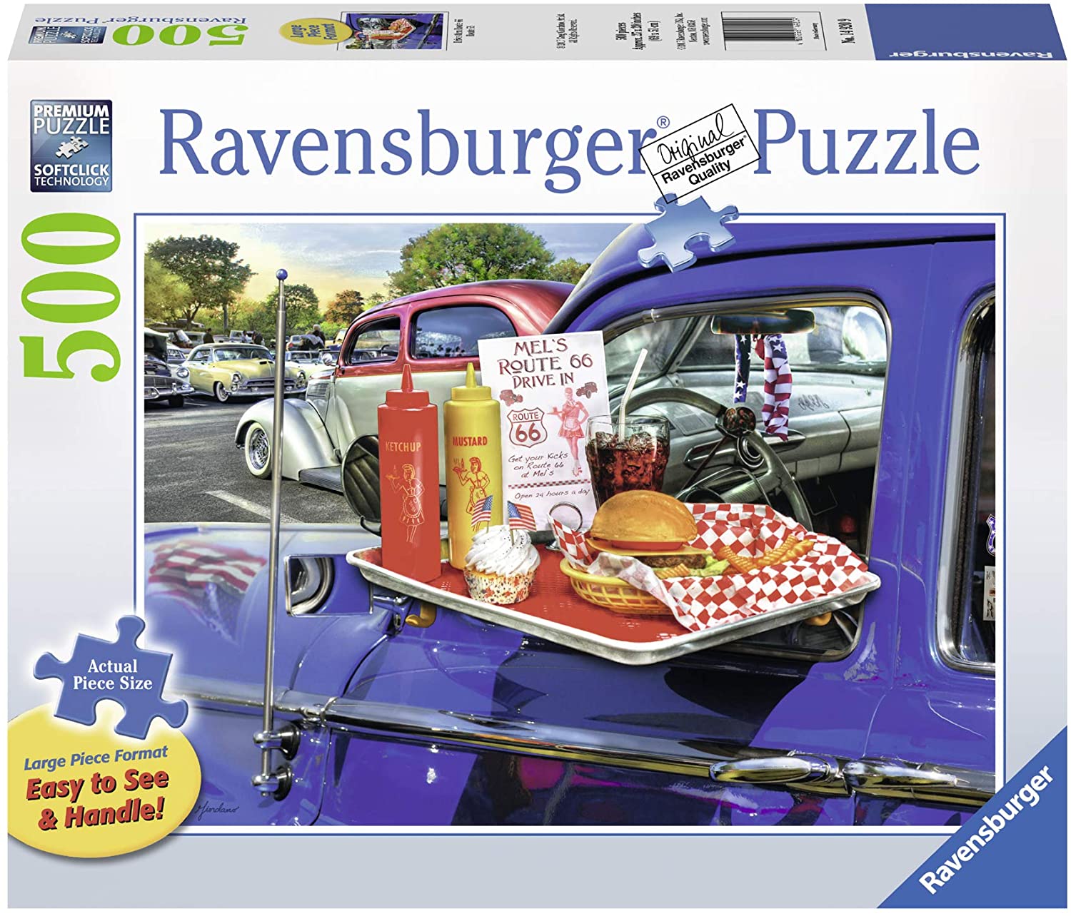 Ravensburger Drive Thru Route 66 500 Piece Large Format Puzzle image 0