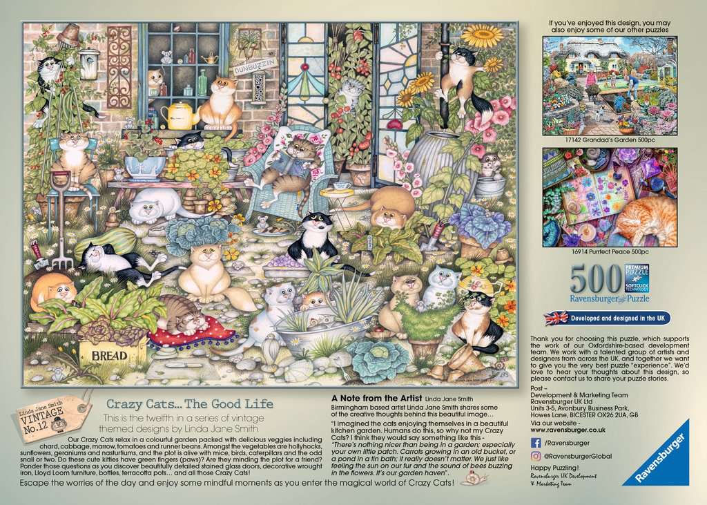 Ravensburger Crazy Cats The Good Life 500 Piece Puzzle image 2