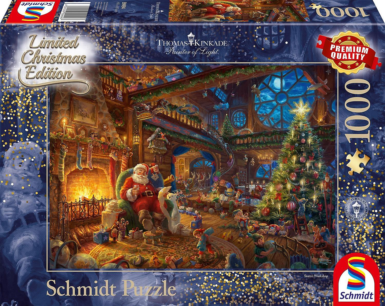 Schmidt Thomas Kinkade Limited Christmas Edition Santa Claus And His Elves 1000 Piece Puzzle image 0
