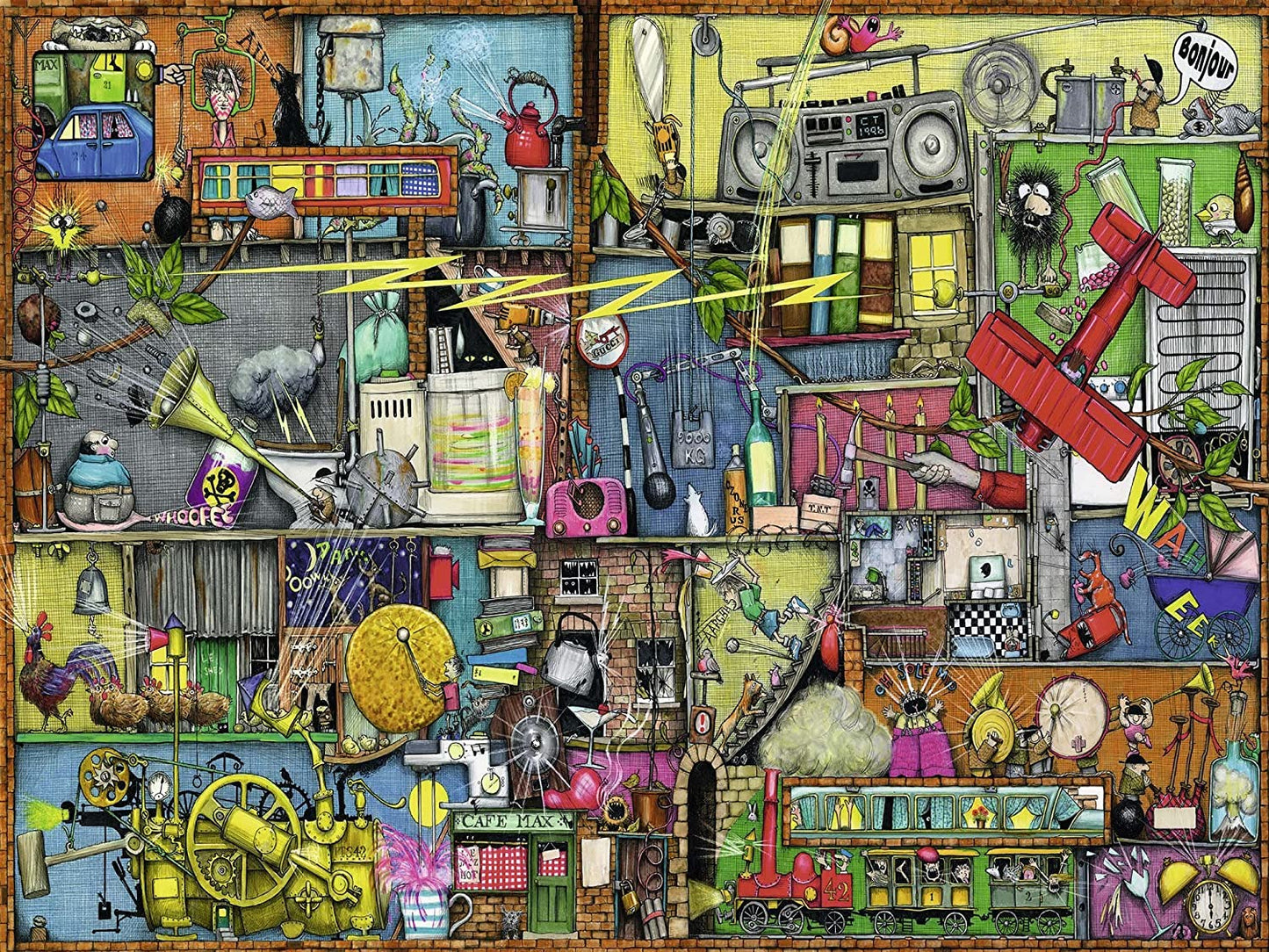 Ravensburger Colin Thompson Cling, Clang, Clutter 1500 Piece Puzzle image 1