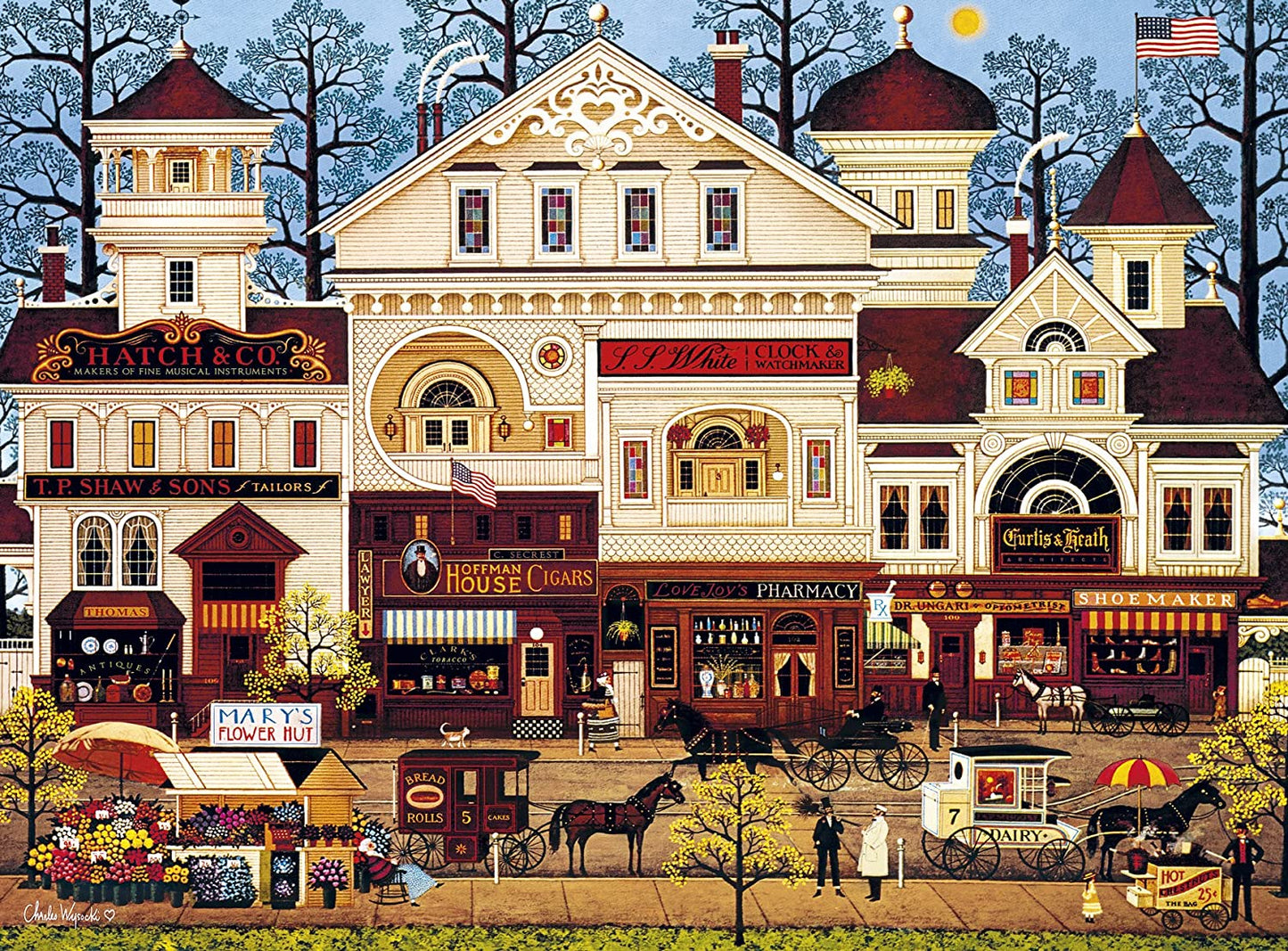Buffalo Charles Wysocki Victorian Street 1000 Piece Puzzle image 1