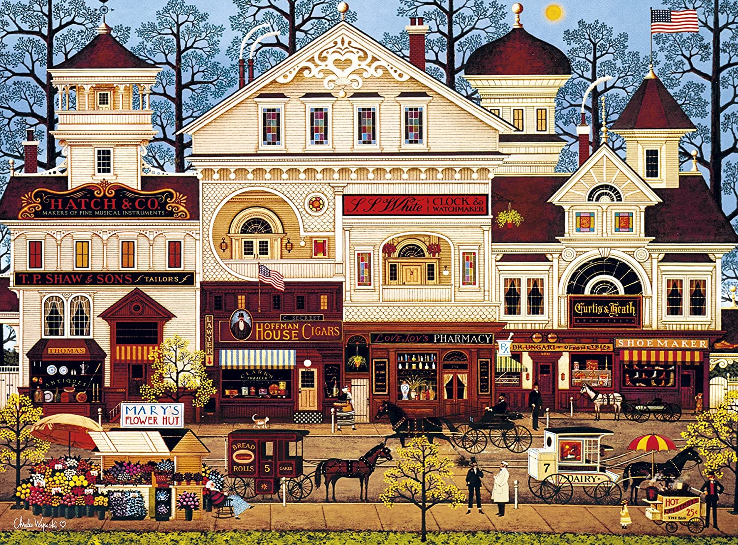 Buffalo Charles Wysocki Victorian Street 1000 Piece Puzzle image 1
