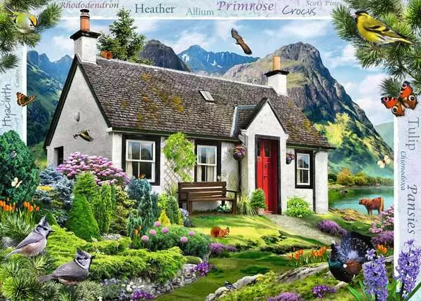 Ravensburger Country Cottage Collection 12 : Lochside Cottage 1000 Piece Puzzle image 1