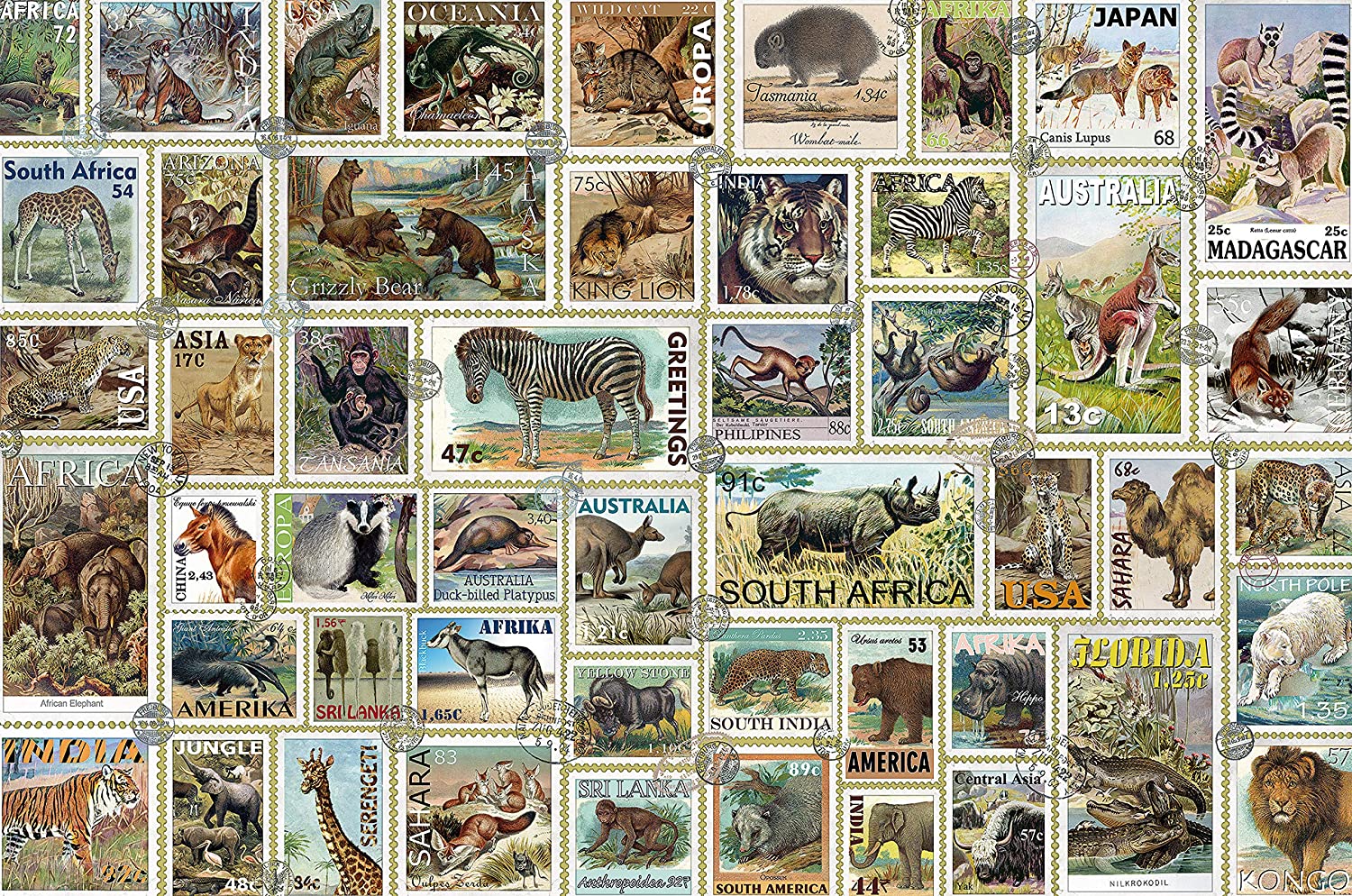 Ravensburger Animal Stamps 3000 Piece Puzzle image 1