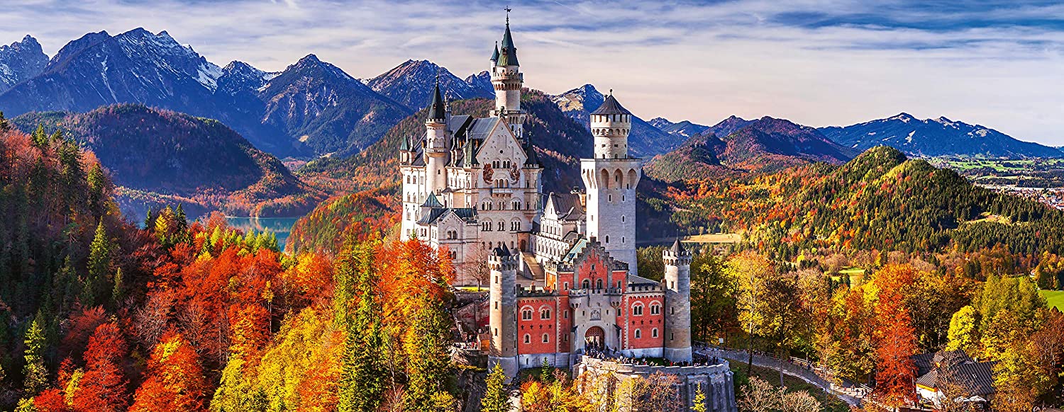 Ravensburger Deutschland Collection :  Castle, Bavaria 1000 Piece Panorama Puzzle image 1