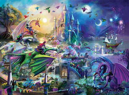 Buffalo Games Night & Day Dragon Race Into the Night 1000 Piece Puzzle image 1