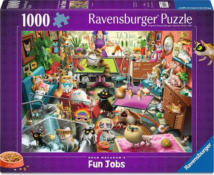 Ravensburger Dean MacAdam's Fun Jobs The Cat Groomer 1000 Piece Puzzle image 0