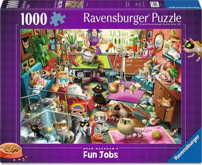 Ravensburger Dean MacAdam's Fun Jobs The Cat Groomer 1000 Piece Puzzle image 0