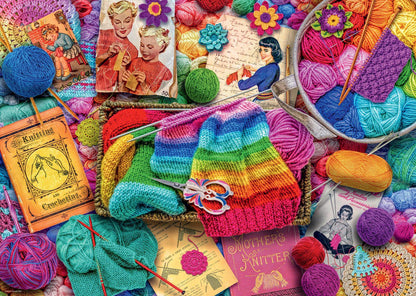 Ravensburger Aimee Stewart Vintage Knitting & Crochet 1000 Piece Puzzle image 1