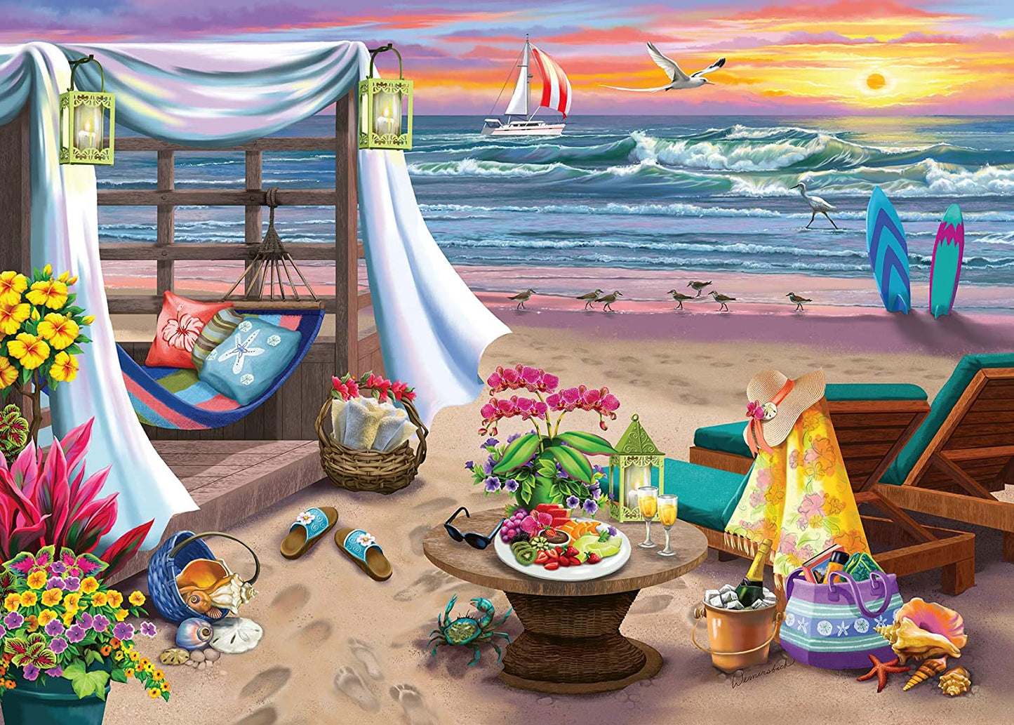 Ravensburger Cabana Retreat 500 Piece Large Format Puzzle image 1