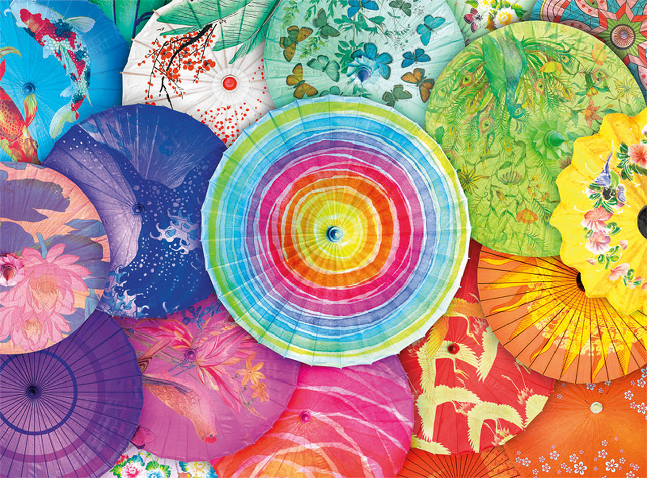 Buffalo Games Vivid Collection Rainbow Parasols 1000 Piece Puzzle image 1
