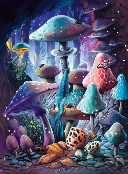 Ravensburger Moonlight Mushrooms Glow In The Dark 500 Piece Puzzle image 1