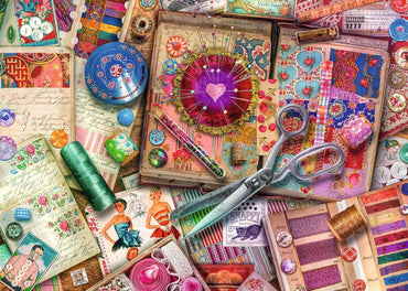 Ravensburger Aimee Stewart Vintage Dress Making 1000 Piece Puzzle image 1