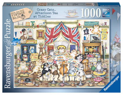 Ravensburger Vintage No. 14 Crazy Cats Afternoon at Tiddles 1000 Piece Puzzle image 0