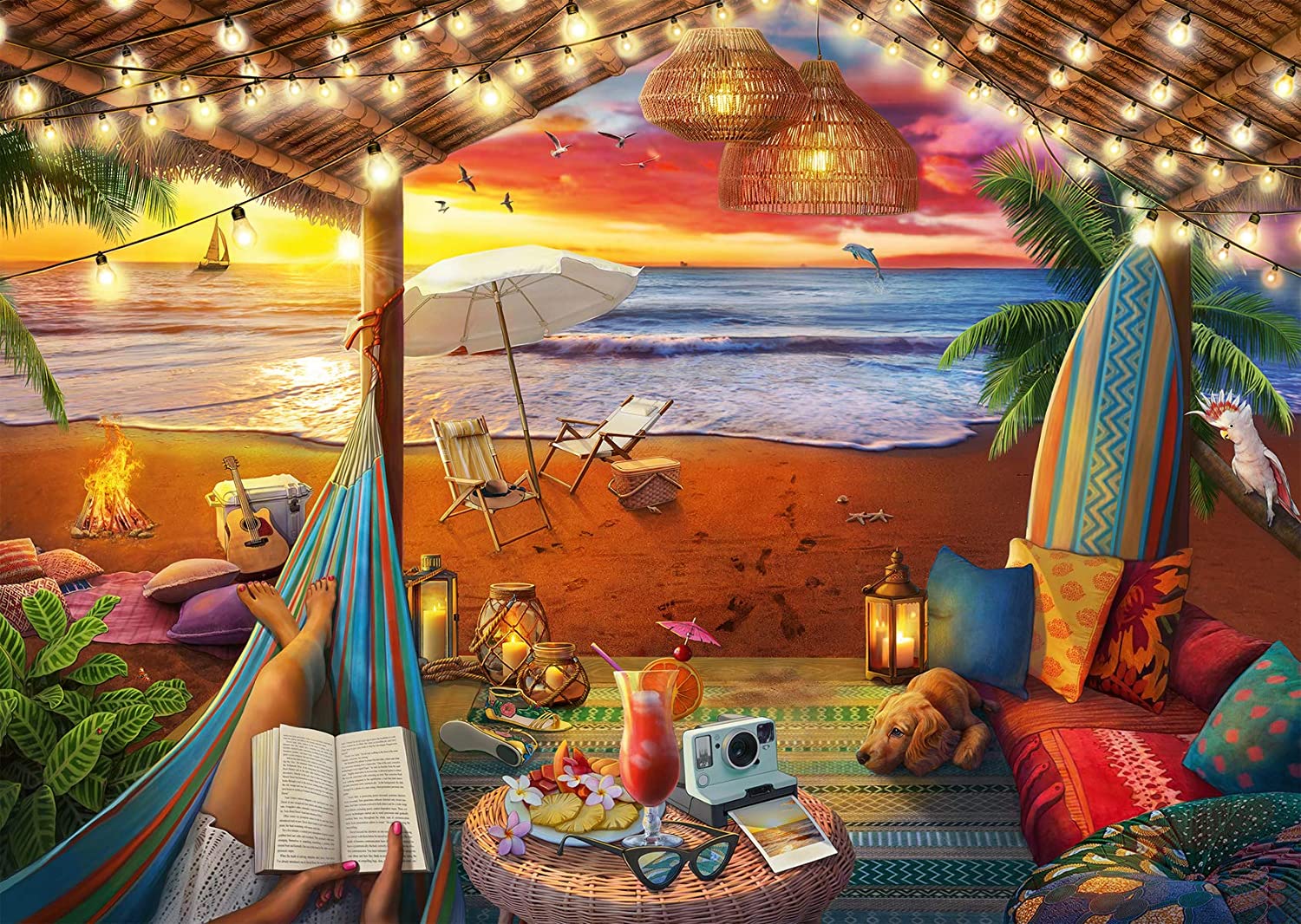 Ravensburger Cozy Cabana 500 Piece Large Format Puzzle image 1