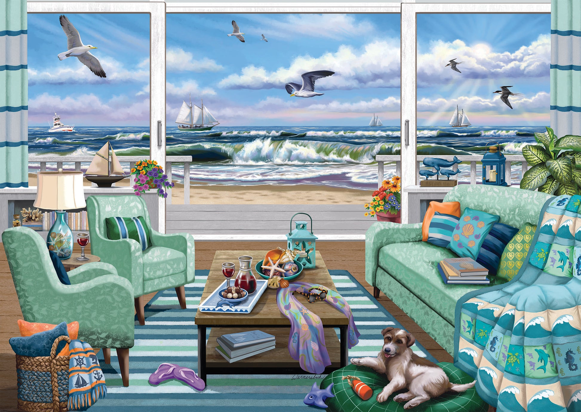 Ravensburger Beachfront Getaway1000 Piece Puzzle image 1
