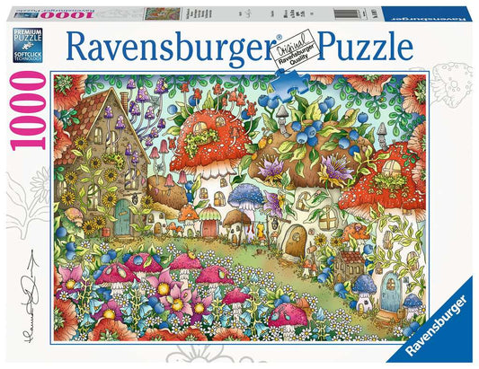 Ravensburger Floral Mushroom Houses 1000 Piece Puzzle image 0