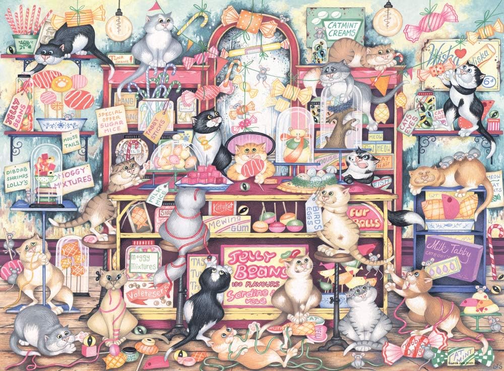 Ravensburger Crazy Cats Mr Catkin's Confectionery 500 Piece Puzzle image 1