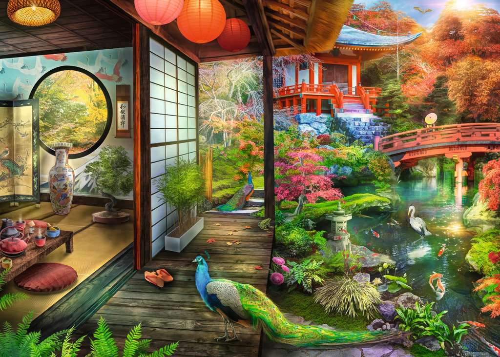 Ravensburger Japanese Garden Teahouse 1000 Piece Puzzle image 1