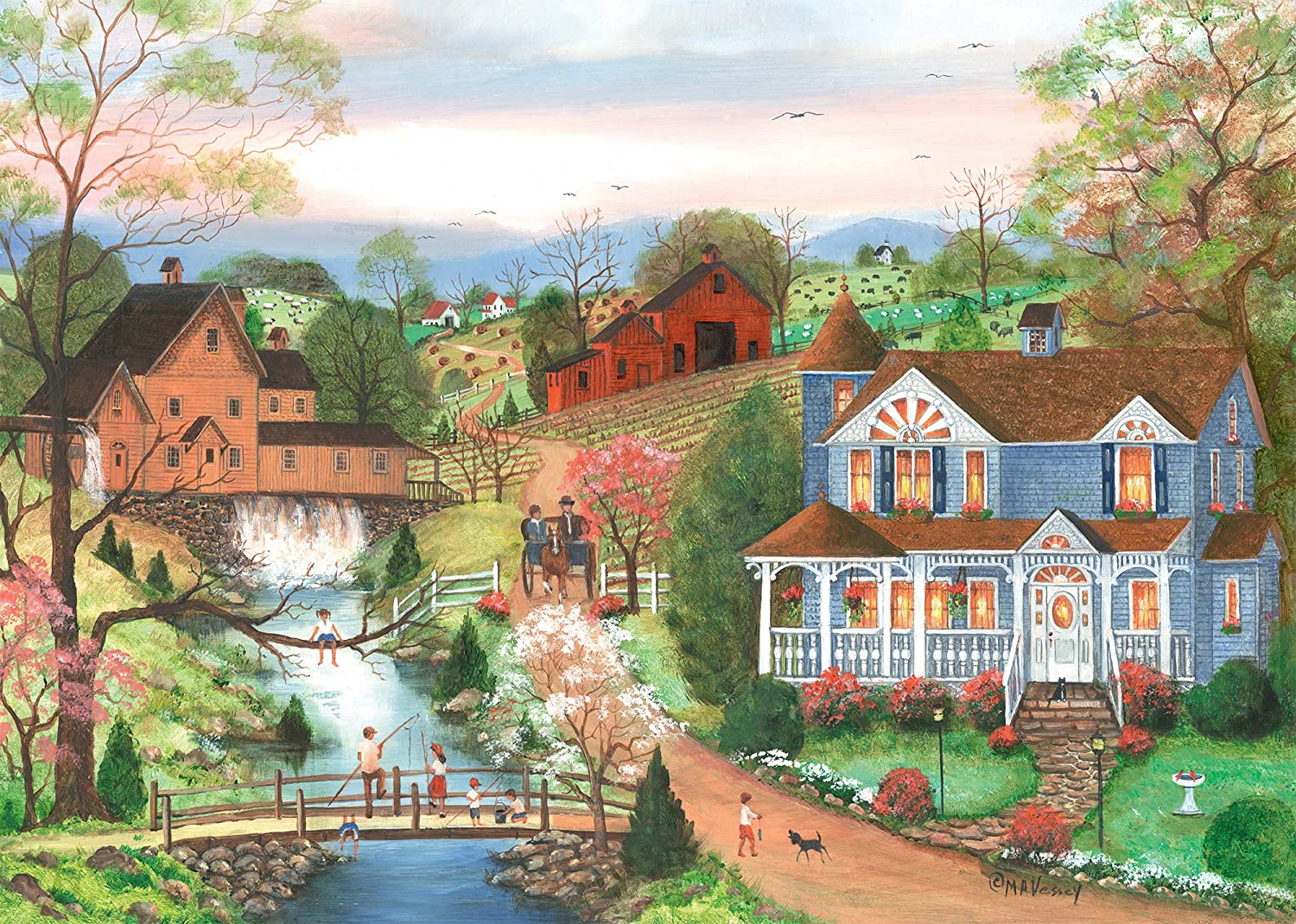 Ravensburger The Fishing Lesson 500 Piece Large Format Puzzle image 1